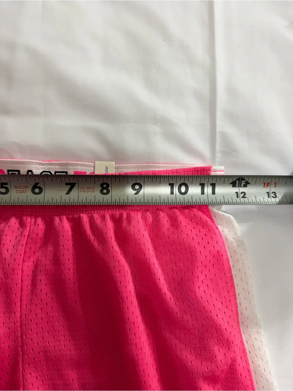 Justice Girls Hot Pink White Mesh Shorts Elastic Band Size Girls 10 NWT!